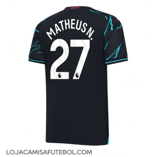 Camisa de Futebol Manchester City Matheus Nunes #27 Equipamento Alternativo 2023-24 Manga Curta
